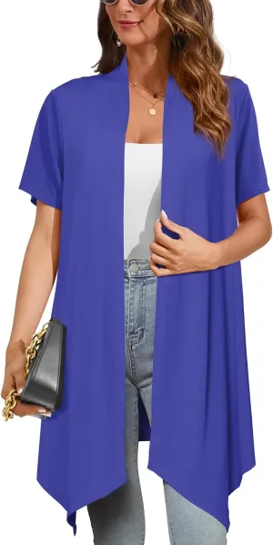 Women's Lightweight Open Front Cardigans Casual Soft Drape Spring Summer Fall Cardigan