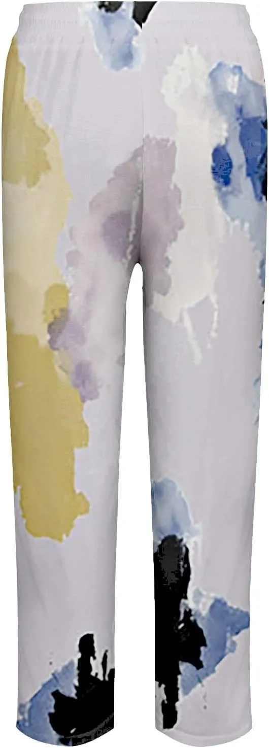 Women's Linen Blend Drawstring Relaxed Fit Wide Leg Pant High Waist Flowy Summer Beach Drawstring Pant Trouser