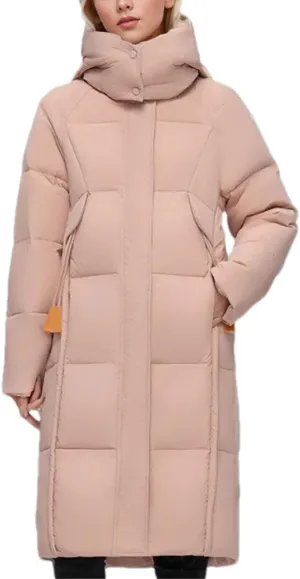 Women's Long Over-The-Knee Parkas Coats Hooded Vintage Thicken Cotton-Padded Jacket