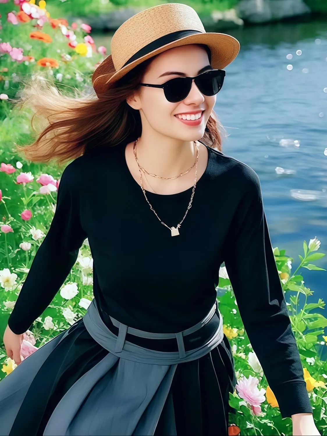 Women's Long Sleeve Crew Neck Cotton T-Shirt Regular Fit Lightweight Solid Basic Tee Soft Casual Tops Baselayer