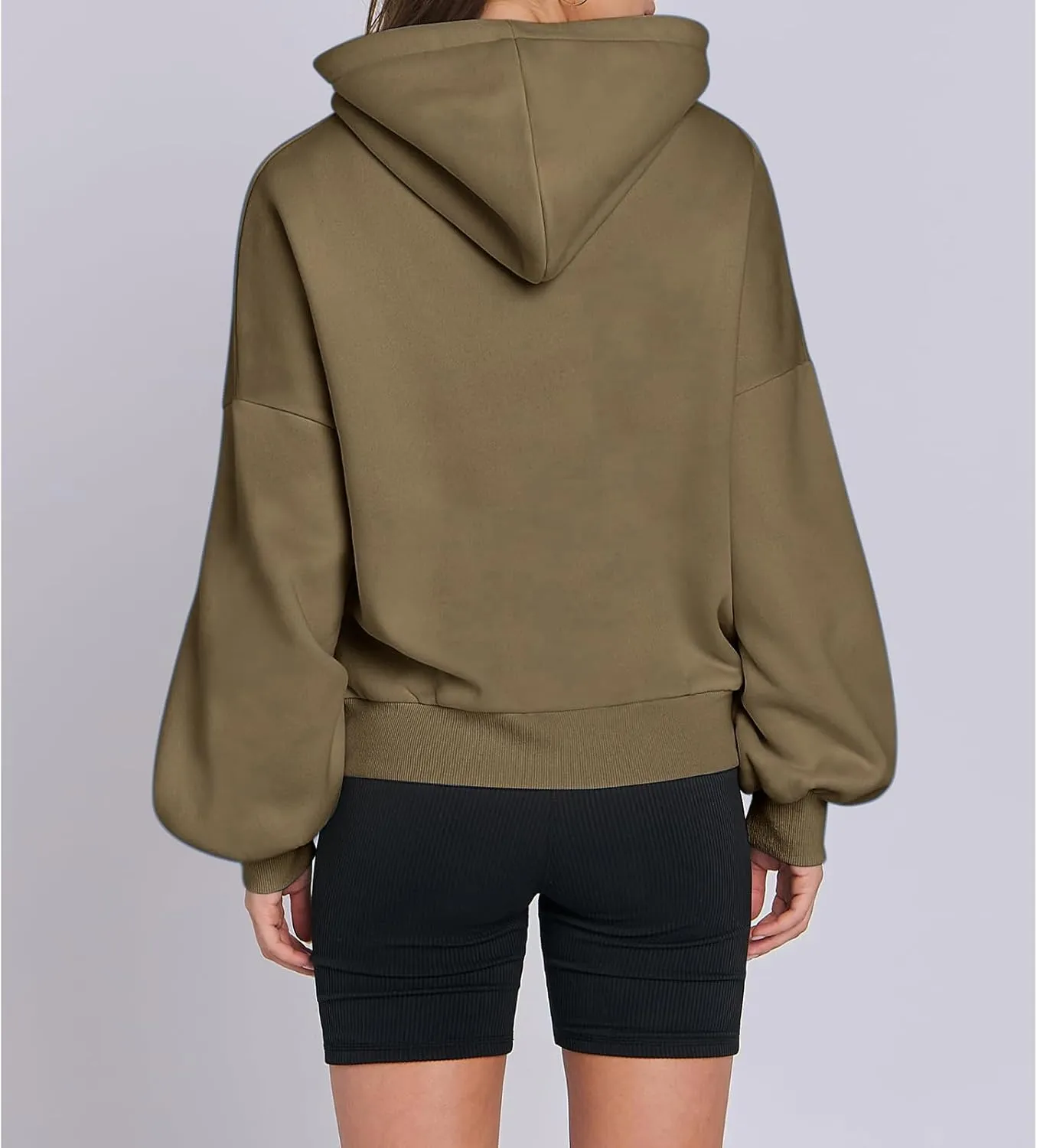 Women's Oversized Hoodies Lantern Sleeve Fleece Sweatshirts Fall Loose Pullover Teen Girls Preppy Top Clothes