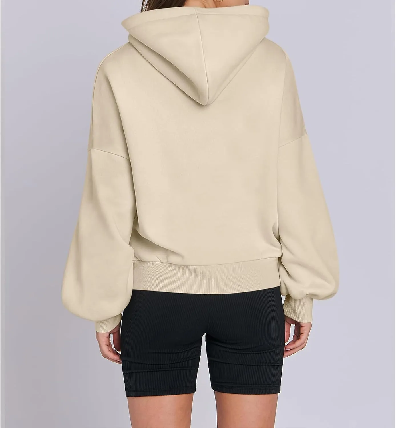 Women's Oversized Hoodies Lantern Sleeve Fleece Sweatshirts Fall Loose Pullover Teen Girls Preppy Top Clothes