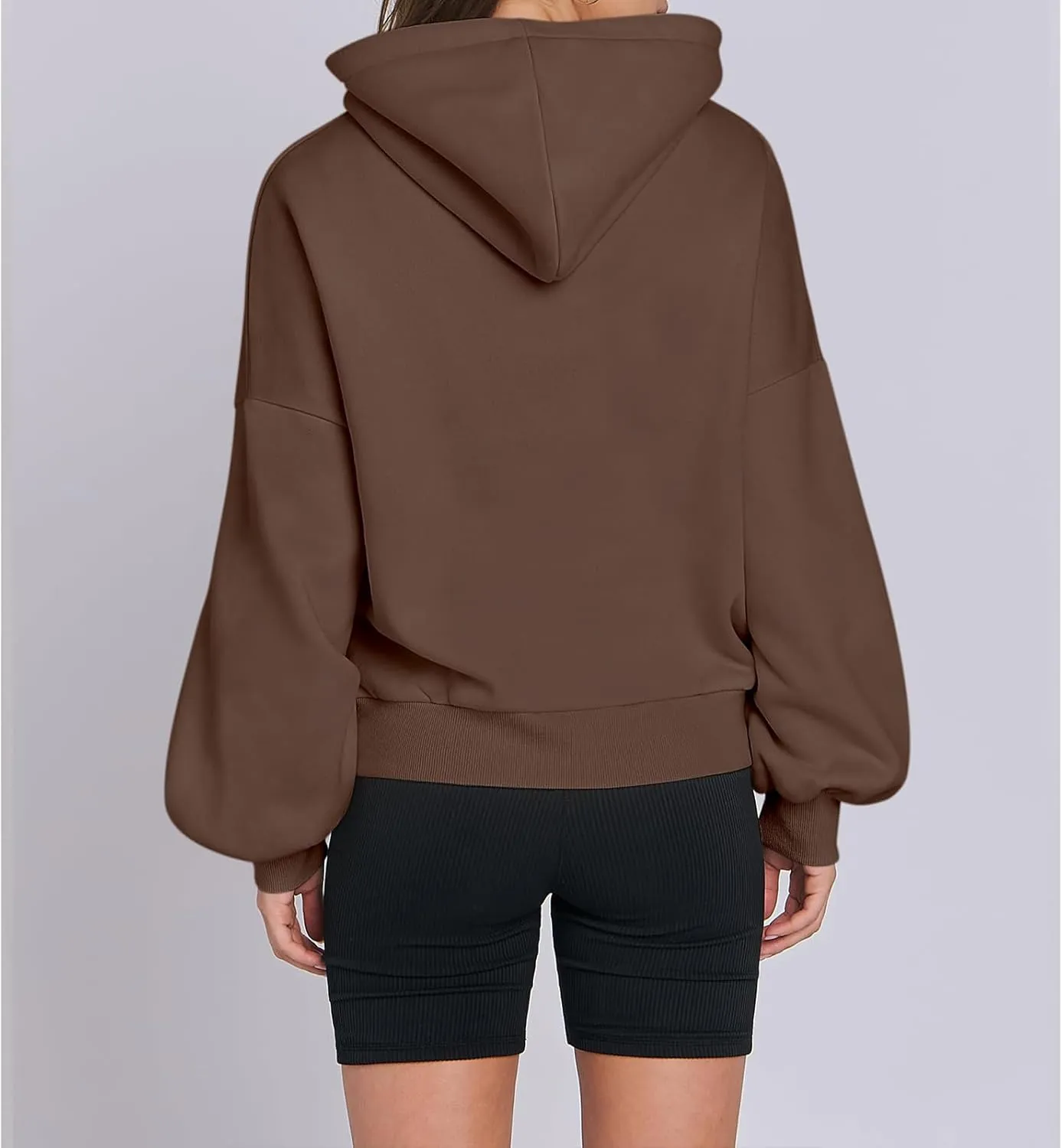 Women's Oversized Hoodies Lantern Sleeve Fleece Sweatshirts Fall Loose Pullover Teen Girls Preppy Top Clothes