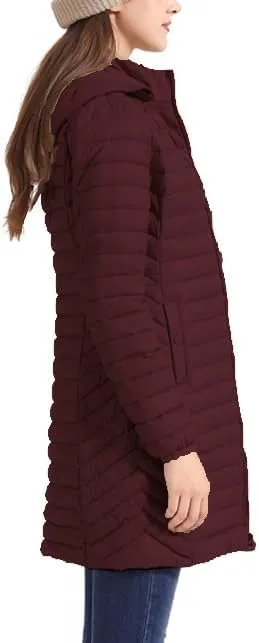 Women's Packable Long Puffer Jacket Lightweight Quilted Parka Jacket Winter Coat with Detachable Hood
