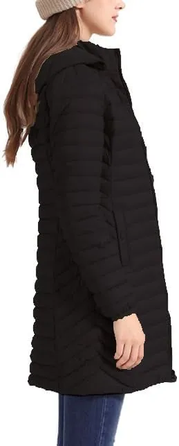 Women's Packable Long Puffer Jacket Lightweight Quilted Parka Jacket Winter Coat with Detachable Hood