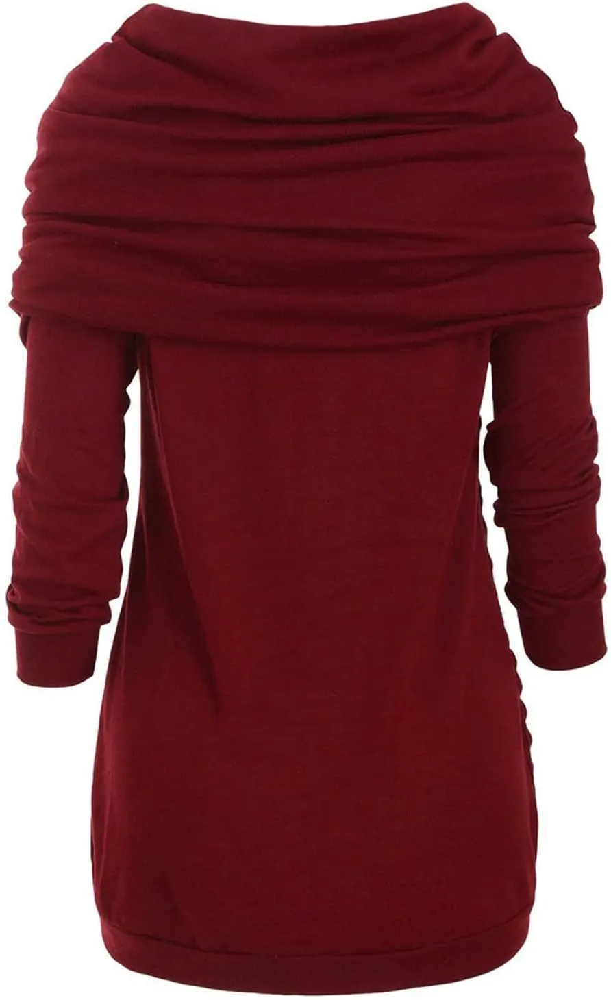 Women's Pullover Sweaters Plus Size O-Neck Long Sleeve Solid Botton Pachwork Asymmetric Tops Sweater, S-5XL