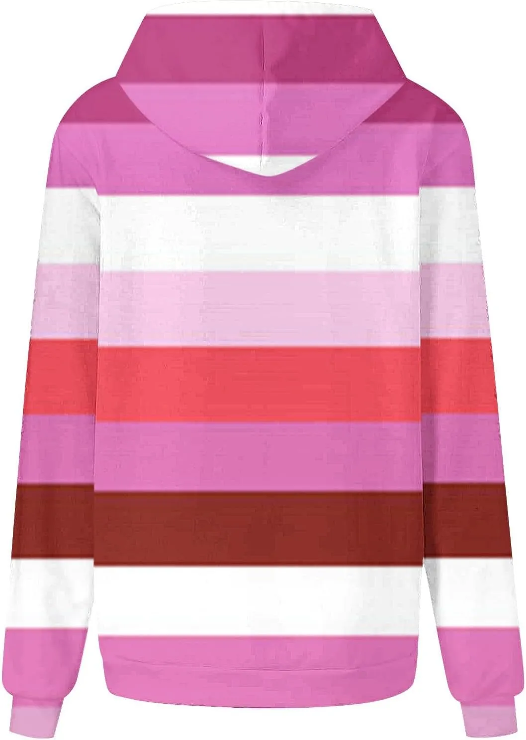 Womens Striped Hoodies Color Block Drawstring Hoodie Oversized Pullover Casual Fall Fashion Loose Fit Sweatshirt