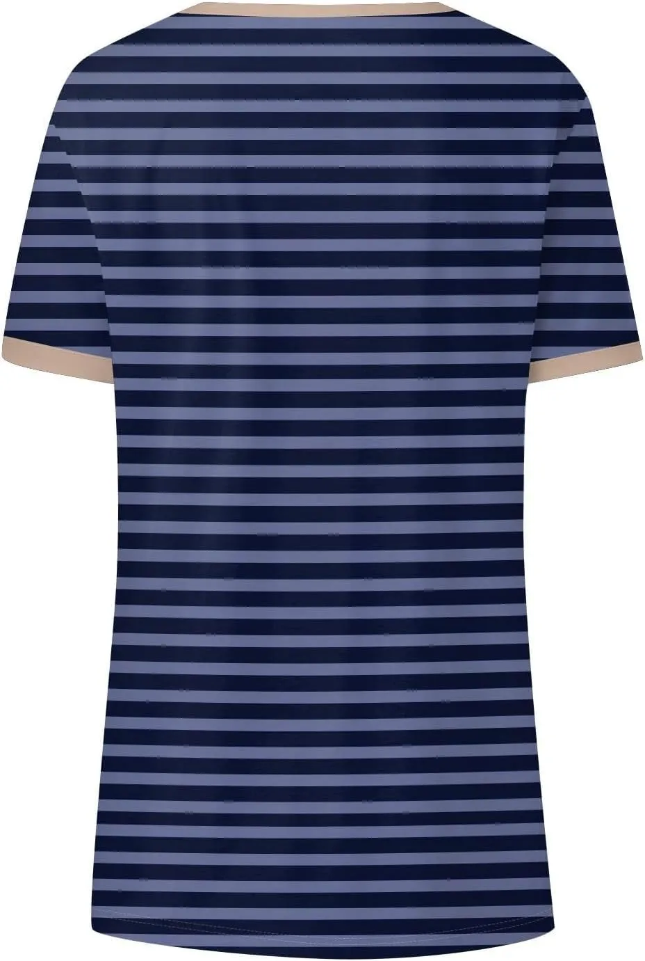 Womens Summer Tops Dressy Casual V Neck Short Sleeve Striped Color Block T Shirts Daily Going Out Blouses
