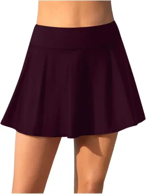 Women's Swim Skirt Belly Tightening Swimsuit Skirt High Waisted Swimsuit Bottom Womens Swim