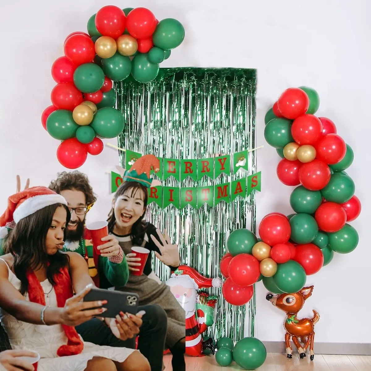 XMas Santa Decoration Kit- Pack of 30 Pcs- Decoration Items for Christmas Party at Home & Office