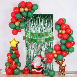 XMas Santa Decoration Kit- Pack of 30 Pcs- Decoration Items for Christmas Party at Home & Office
