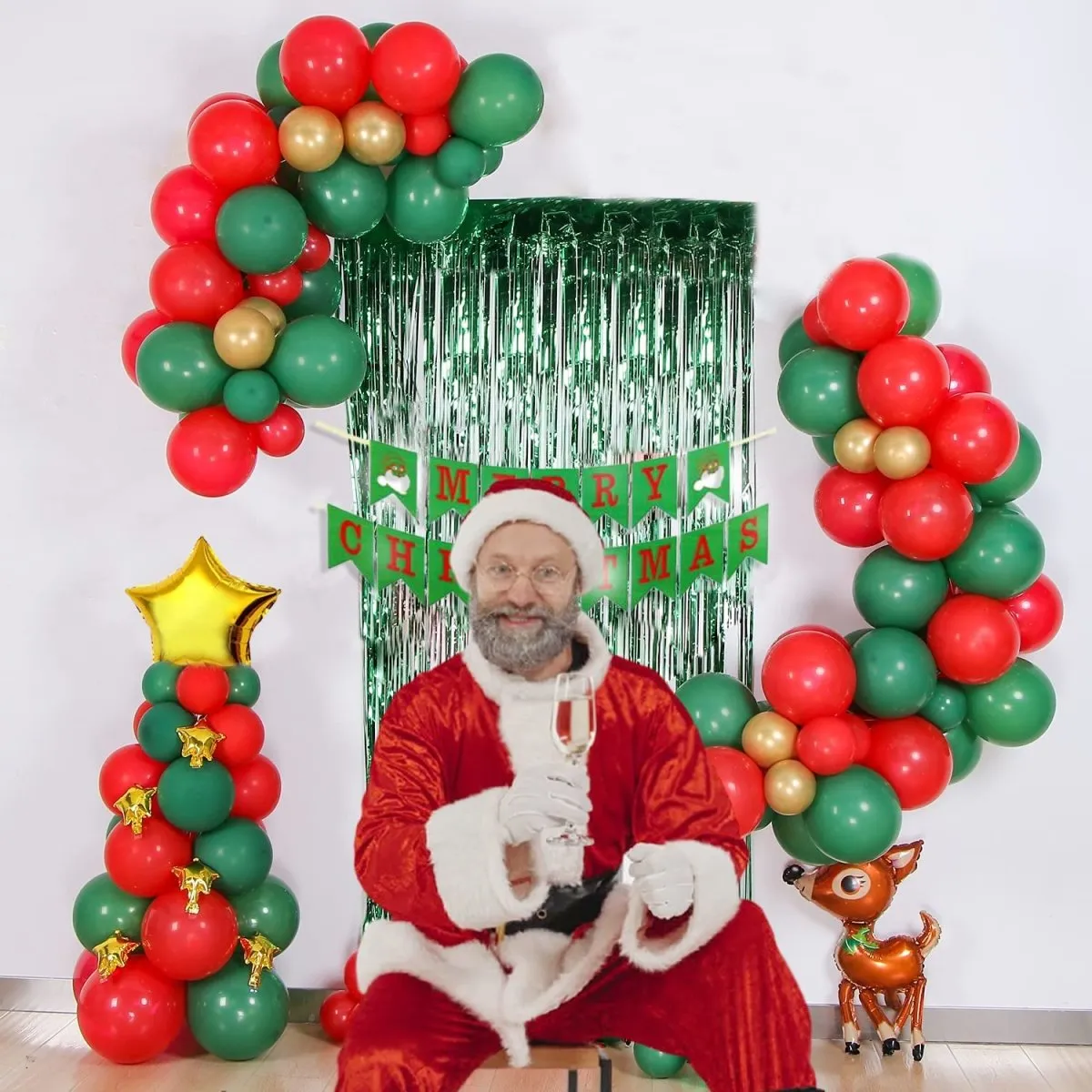 XMas Santa Decoration Kit- Pack of 30 Pcs- Decoration Items for Christmas Party at Home & Office