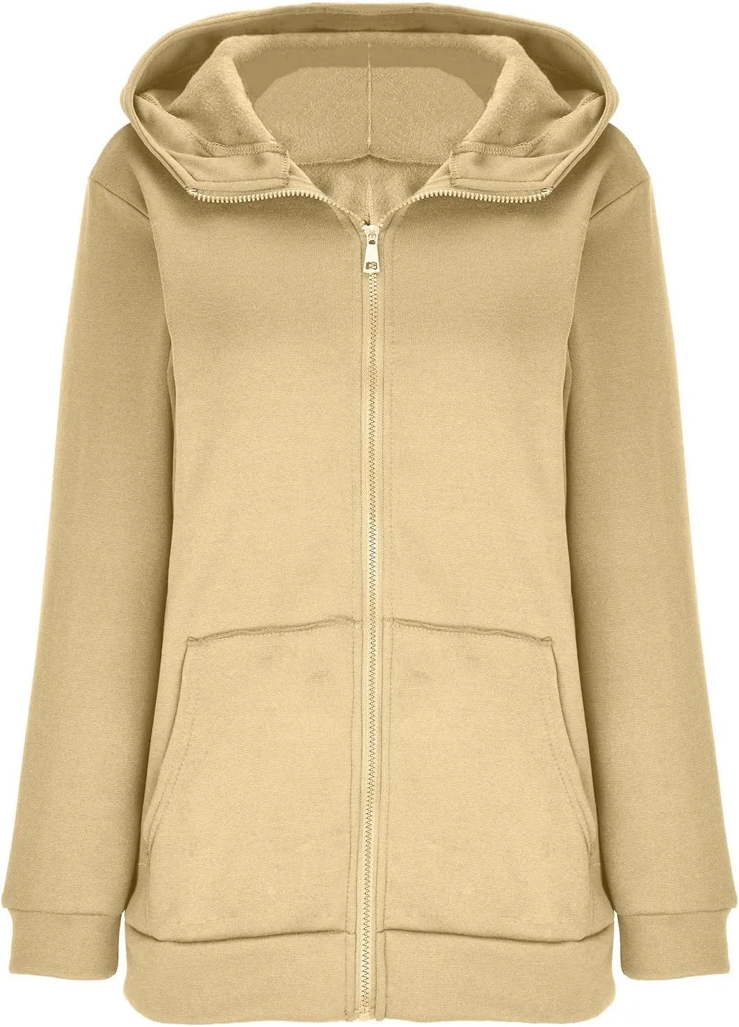 XUNRYAN Womens Hoodies Long Teen Girl Fall Fashion 2023 Jacket Oversized Sweatshirts Casual Clothes Zip Up Hoodie Pockets