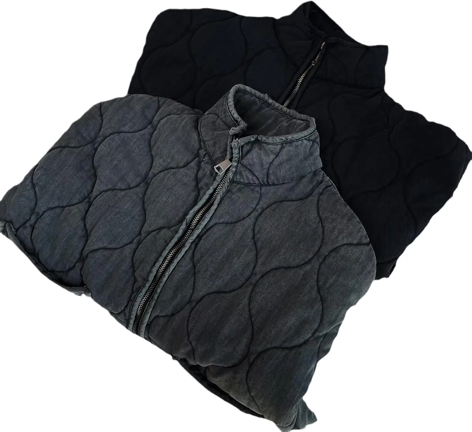 Y2K Stand-Up Collar Down Jackets for Women Winter Insulated Puffer Coats Aesthetic Quilted Long Sleeve Top Cute Clothing