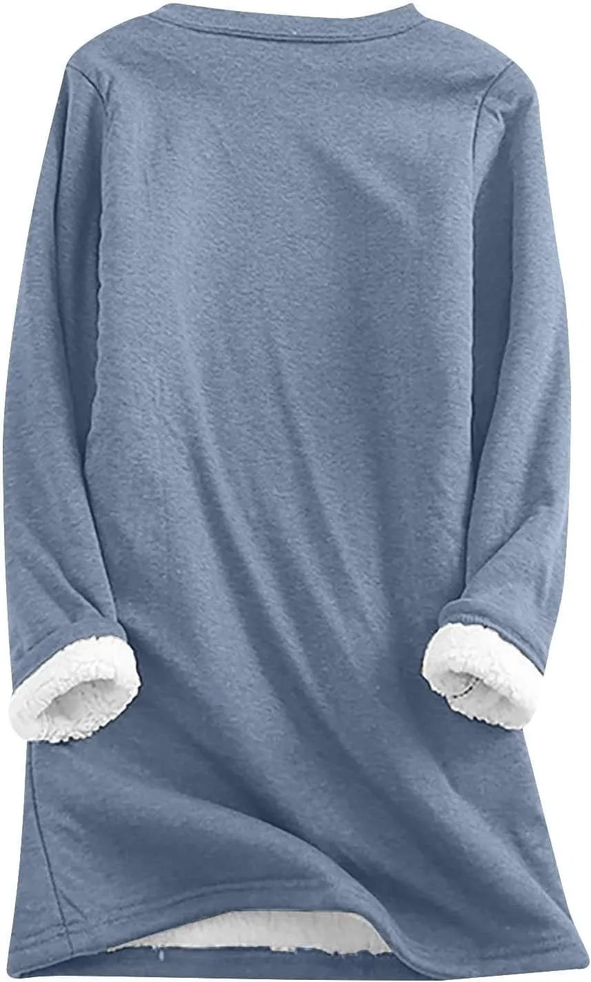 Yes,I'm Still Freezing -Me 24:7 Sherpa Lined Sweatshirt Women Faux Fur Parka Warm Outerwear Letter Print Loungewear