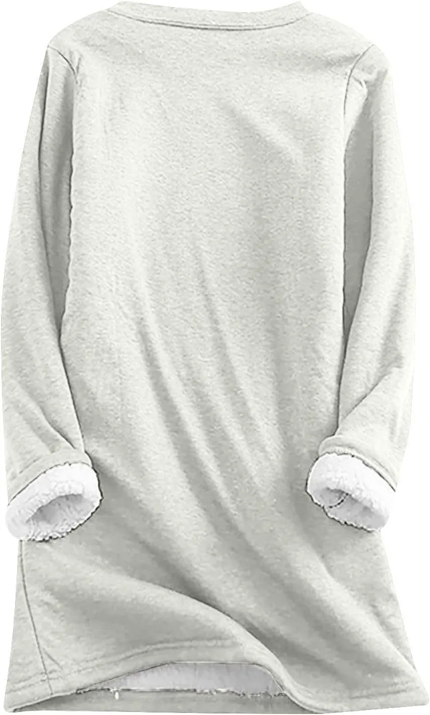 Yes,I'm Still -Me 24:7 Sherpa Lined Sweatshirt Women Faux Parka Warm Outerwear Letter Print Loungewear