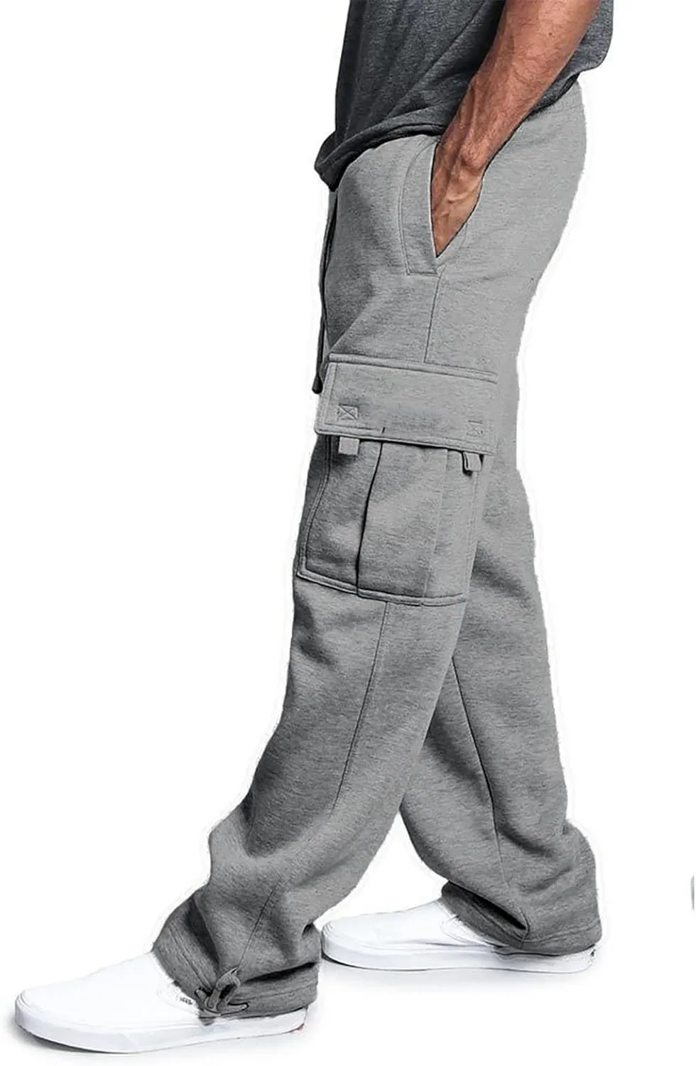 Ymosrh Mens Pants Relaxed Fit Overalls Drawstring Multi Pocket Casual Pants Hiking Cotton Twill Combat Pants Stretch
