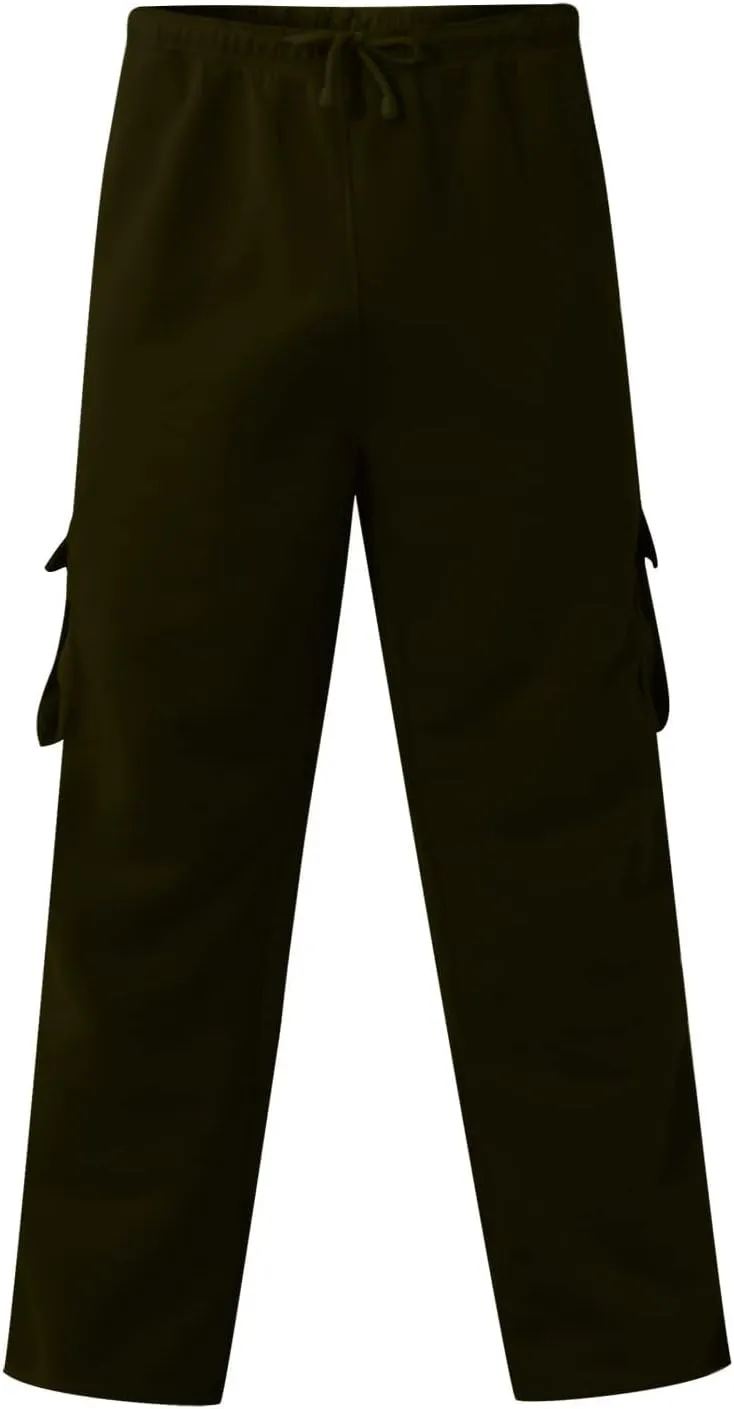 Ymosrh Mens Pants Relaxed Fit Overalls Drawstring Multi Pocket Casual Pants Hiking Cotton Twill Combat Pants Stretch