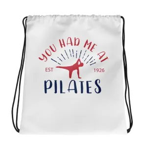 You Had Me at Pilates Drawstring bag