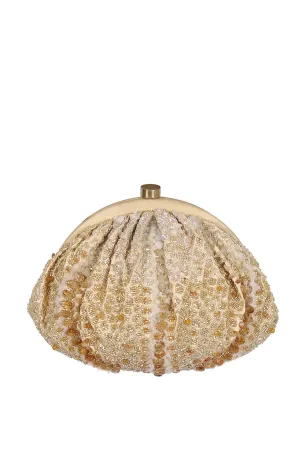 Zena Soft Pouch  Peerless Gold Lustrous Silver