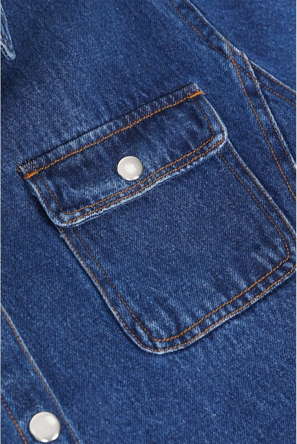 ZENTHACE Women's Flannel Lined Washed Denim Work Play Shirt Jacket,Fall Winter Light-Med Jean Shacket
