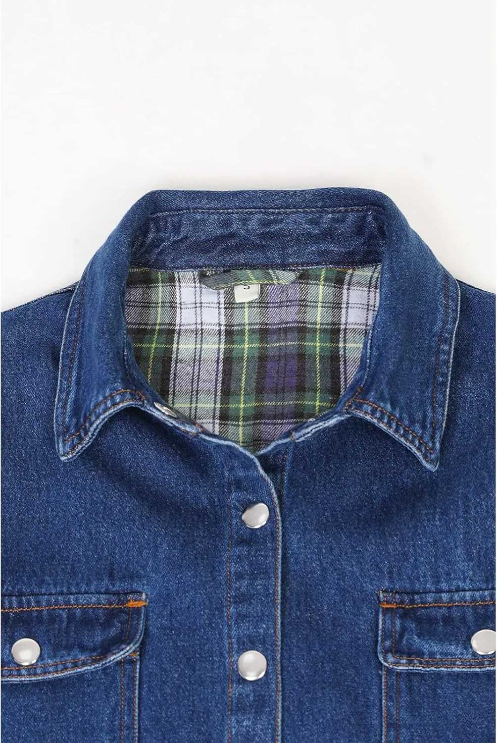 ZENTHACE Women's Flannel Lined Washed Denim Work Play Shirt Jacket,Fall Winter Light-Med Jean Shacket