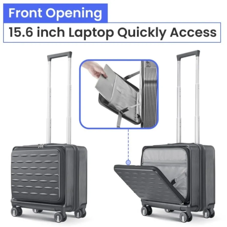 ZUN 18" Carry On with Front Open Door &Laptop Interlayer, Hard Shell Suitcase Built-In TSA 94941552